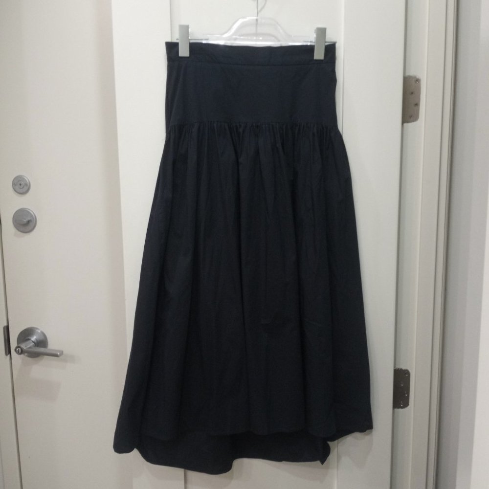 Marella Hi-Low Midi Black Cotton Skirt